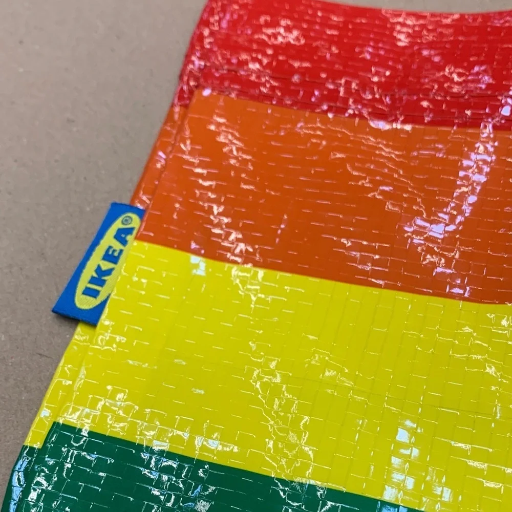 IKEA small Multicolor Striped Tote Bag STORSTOMMA Bag, 10 5/8x10 5/8 